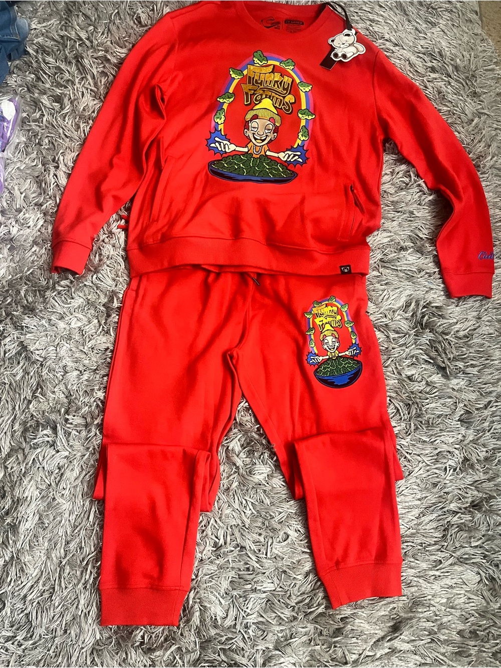 Civilized Men’s Red Graphic Sweatpants and Sweatshirt Set 2XL NWT